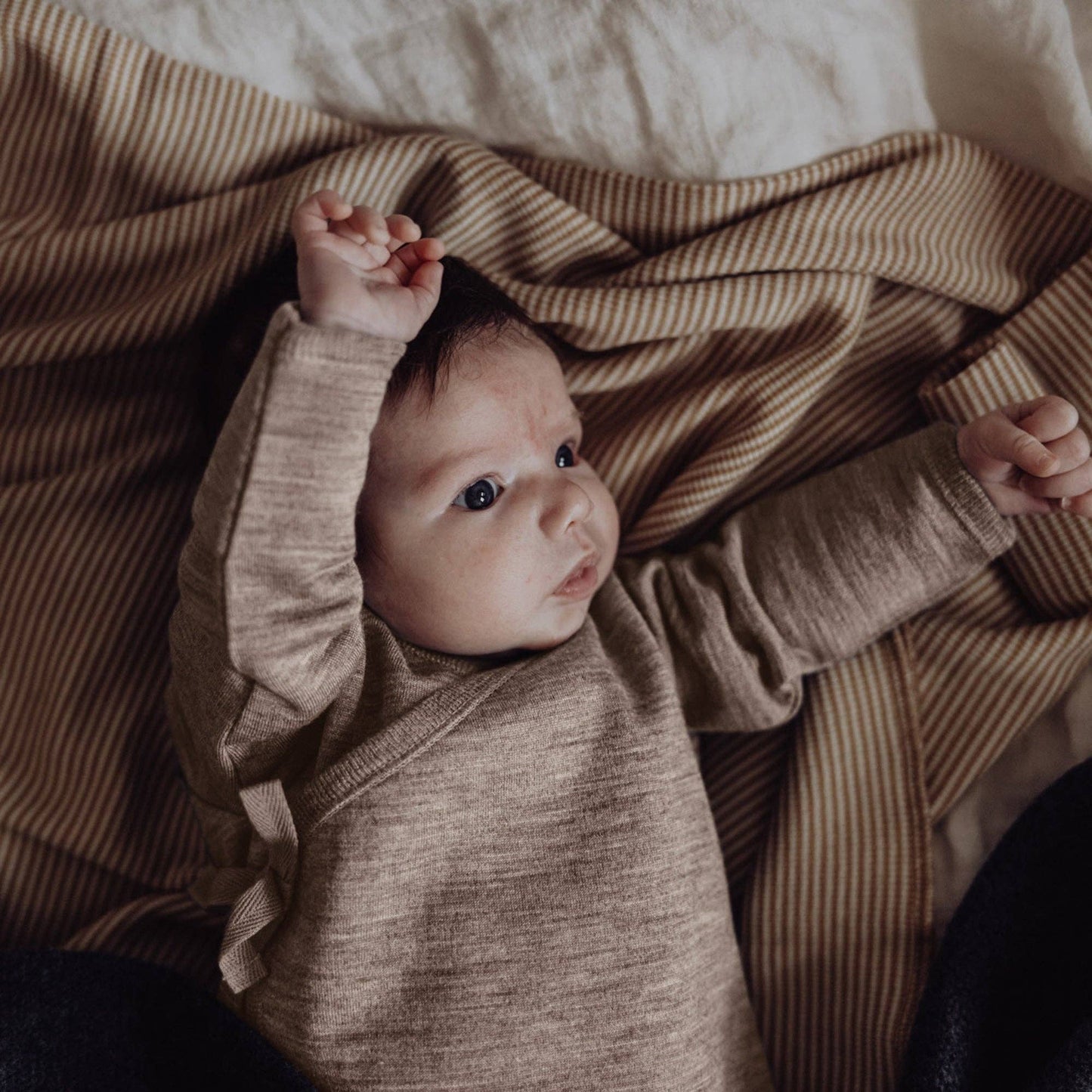 Wool Fleece Cardigan - Sand: 3-6 months