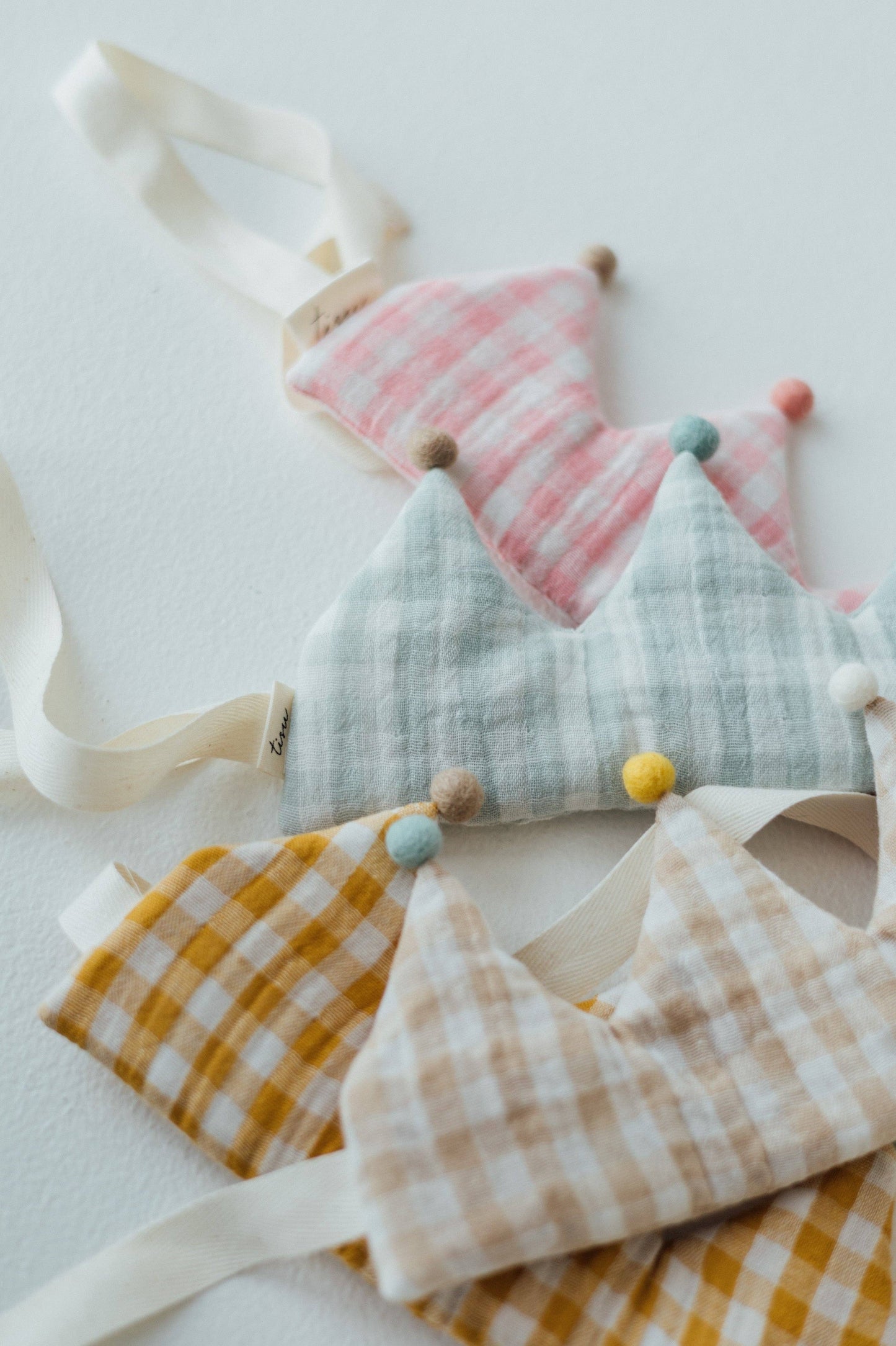 TISU children's crown, Gingham collection: Pink Gingham