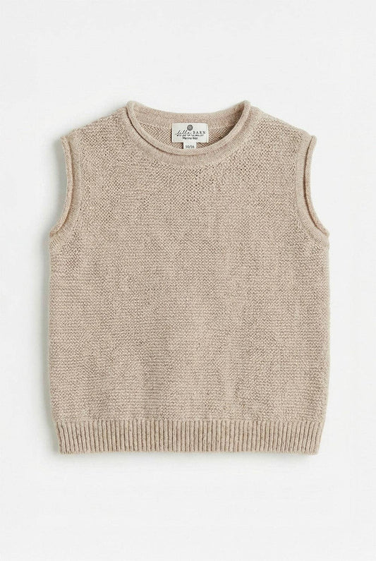 MERINO WOOL KNITTED BABY VEST - GARLIC 50/56