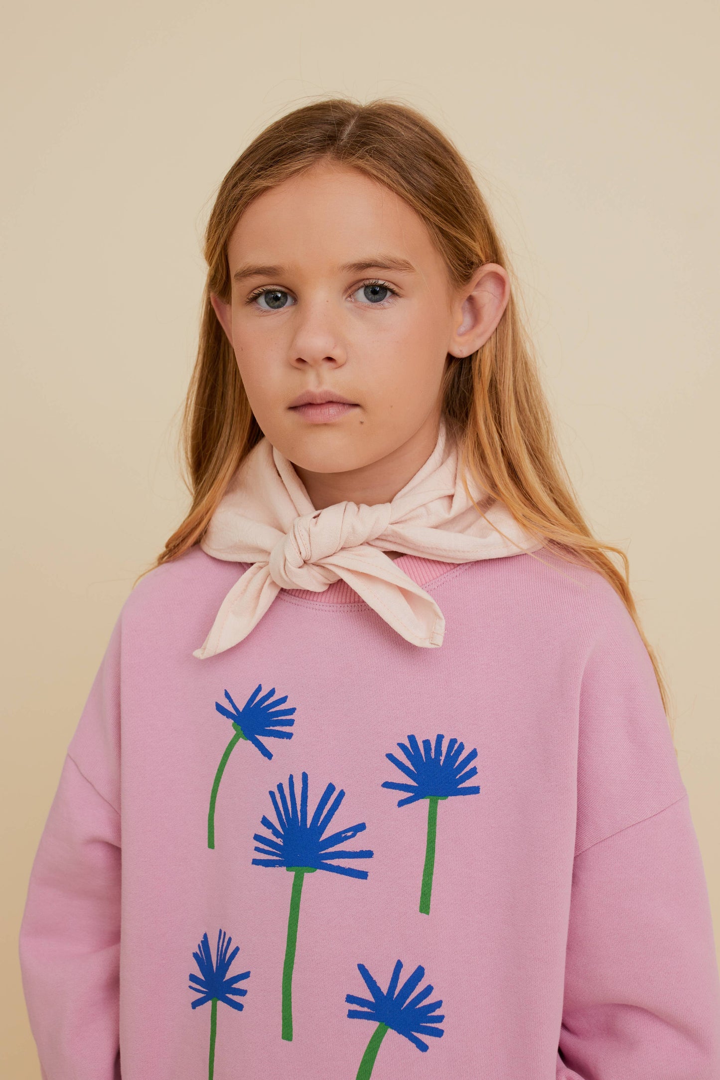 ORGANIC COTTON CORNFLOWER SWEATSHIRT: Pink / 100% Organic Cotton / 5-6 Y