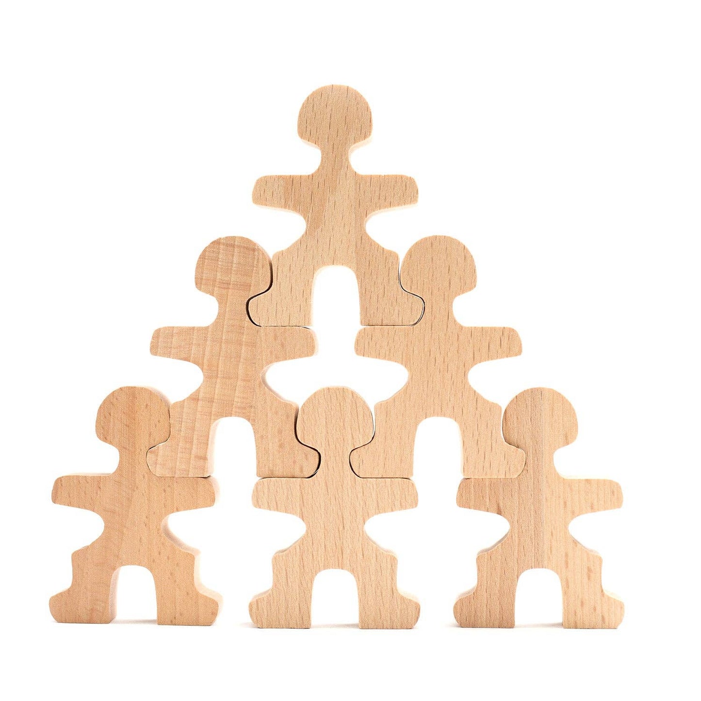 Wooden toys - Stack of Dolls/Acrobats - Montessori - Open-ended toys: 24 dolls / Rainbow