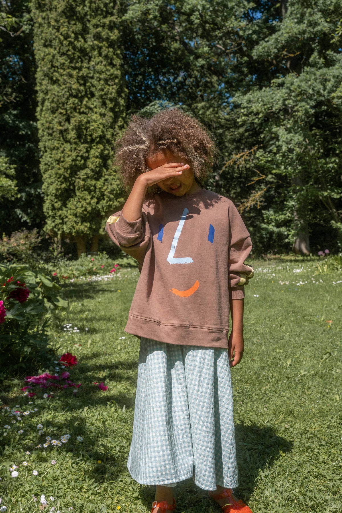 FACE SWEATSHIRT: Brown / 1-2Y
