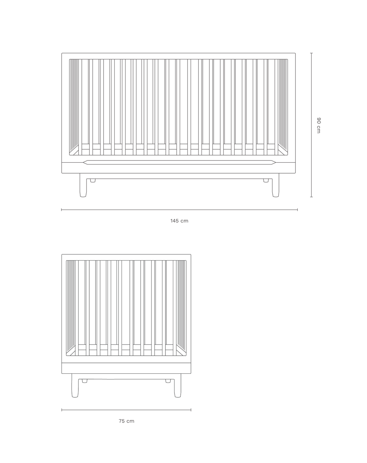 Pure Oak Wood Evolutive Crib Natural – Nobodinoz