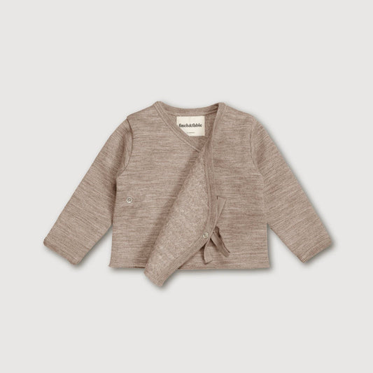 WOOL FLEECE CARDIGAN SAND 3-6 months