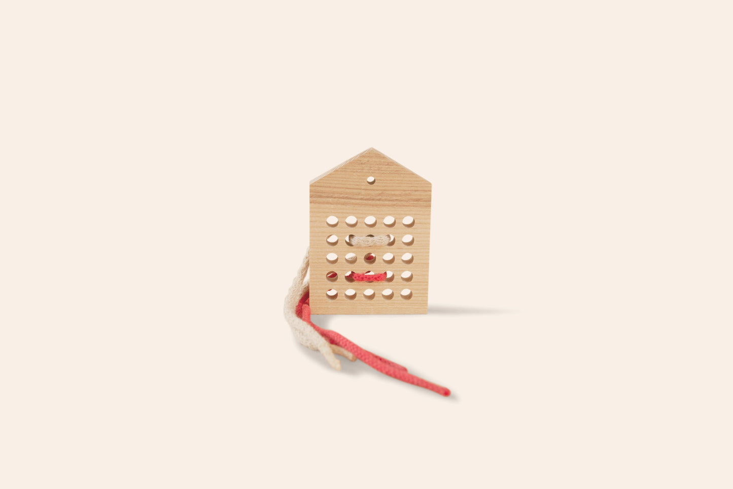 Lacing Wooden Toy. House natural