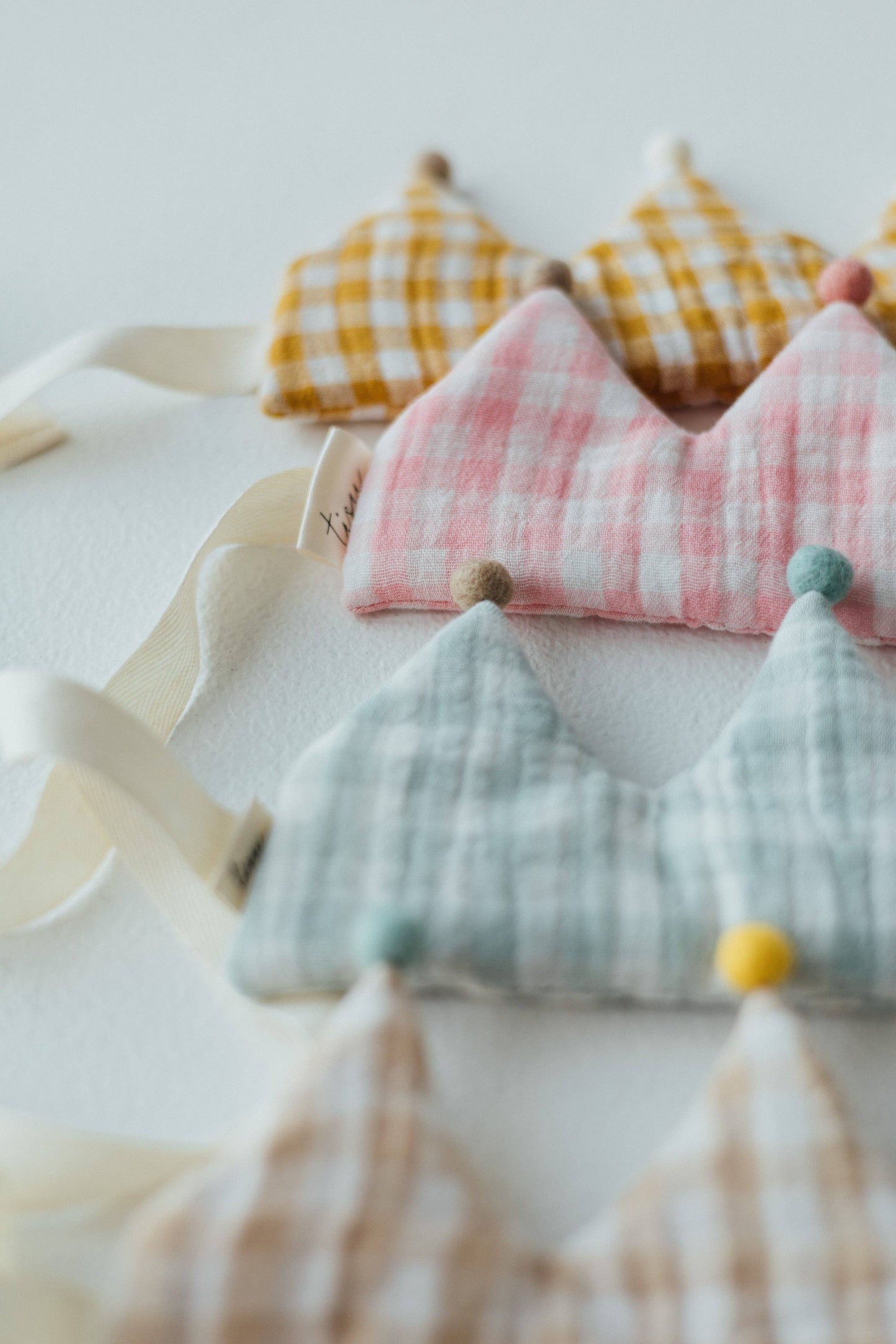 TISU children's crown, Gingham collection: Pink Gingham