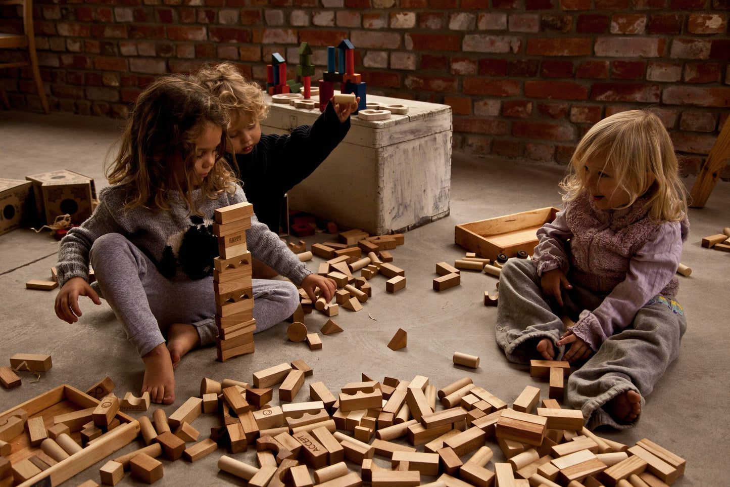 Natural blocks in tray - 30 pcs