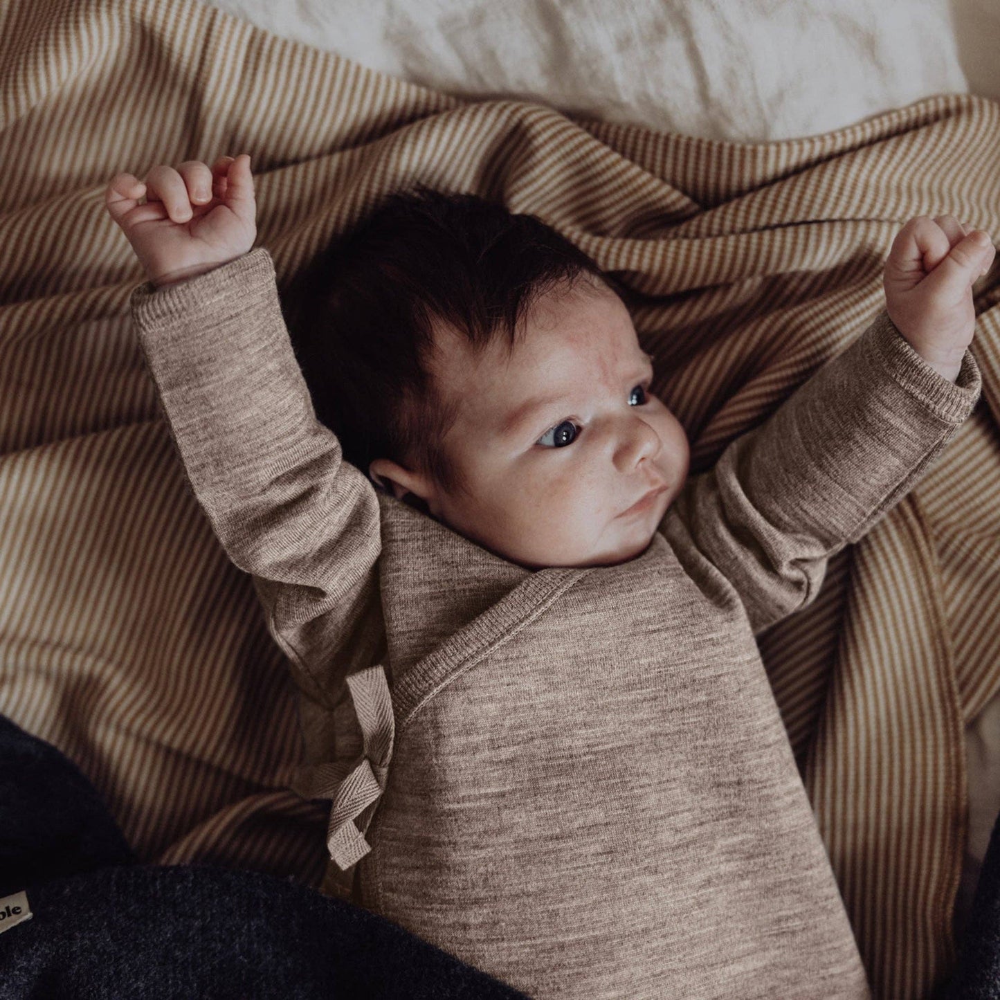 Wool Fleece Cardigan - Sand: 6-12 months