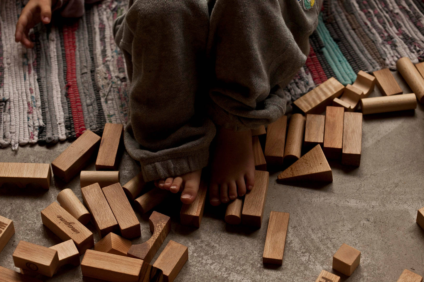 Natural blocks in tray - 30 pcs