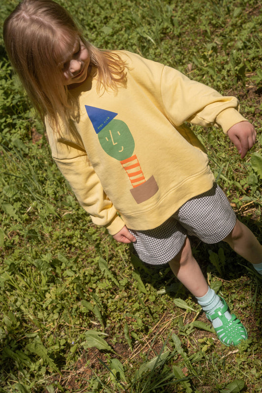 STACKED POTATO SWEATSHIRT: Yellow / 7-8Y