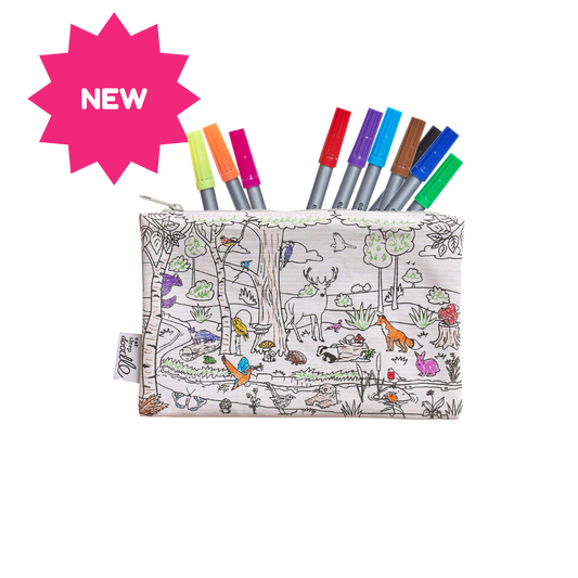 Woodland Colour-In Pencil Case with Washable Pens