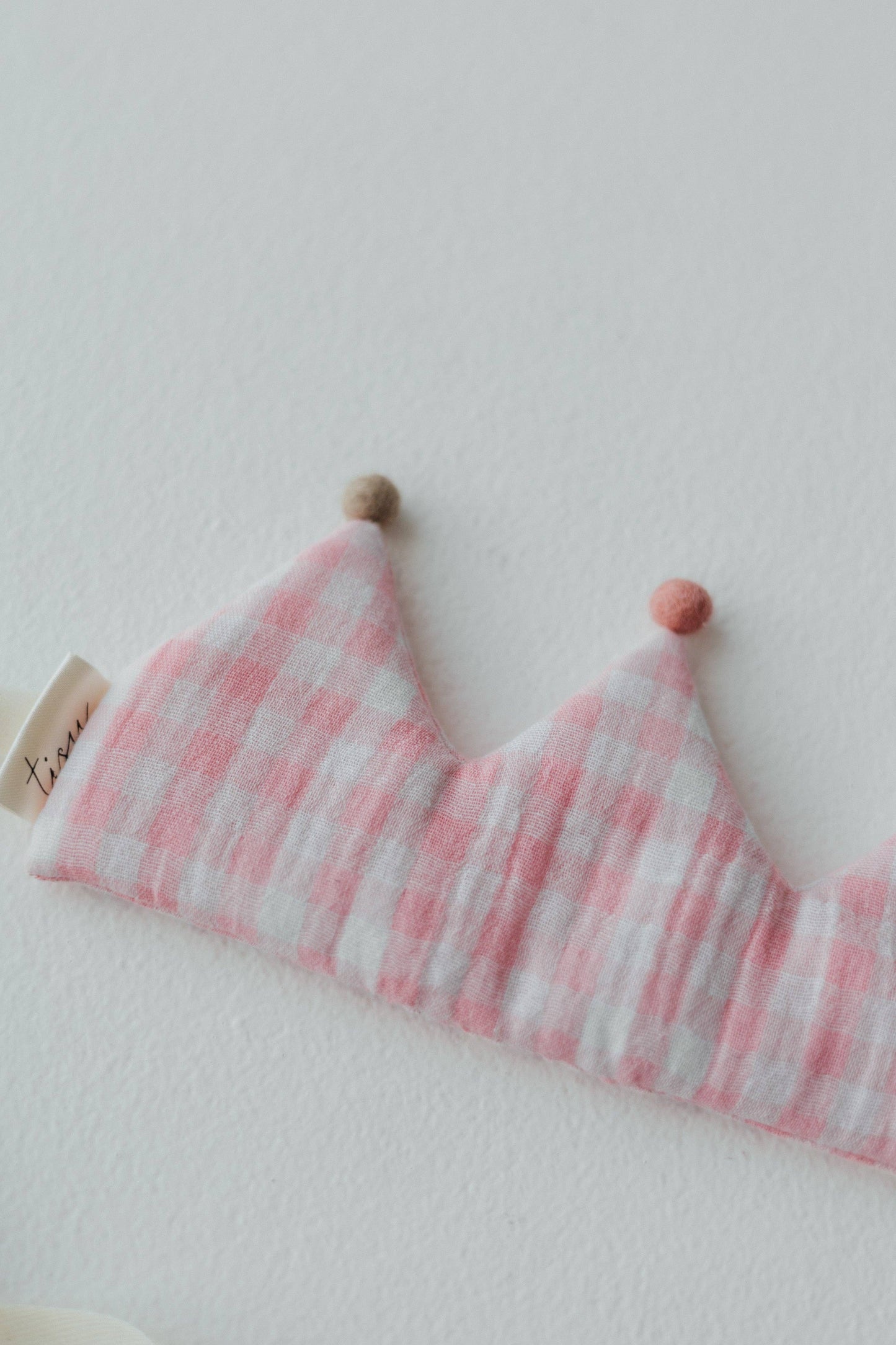TISU children's crown, Gingham collection: Pink Gingham