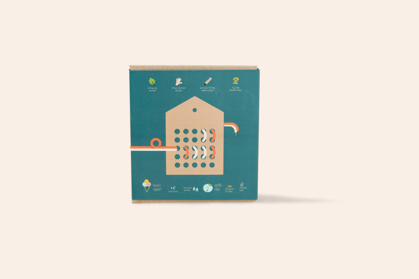 Lacing Wooden Toy. House natural
