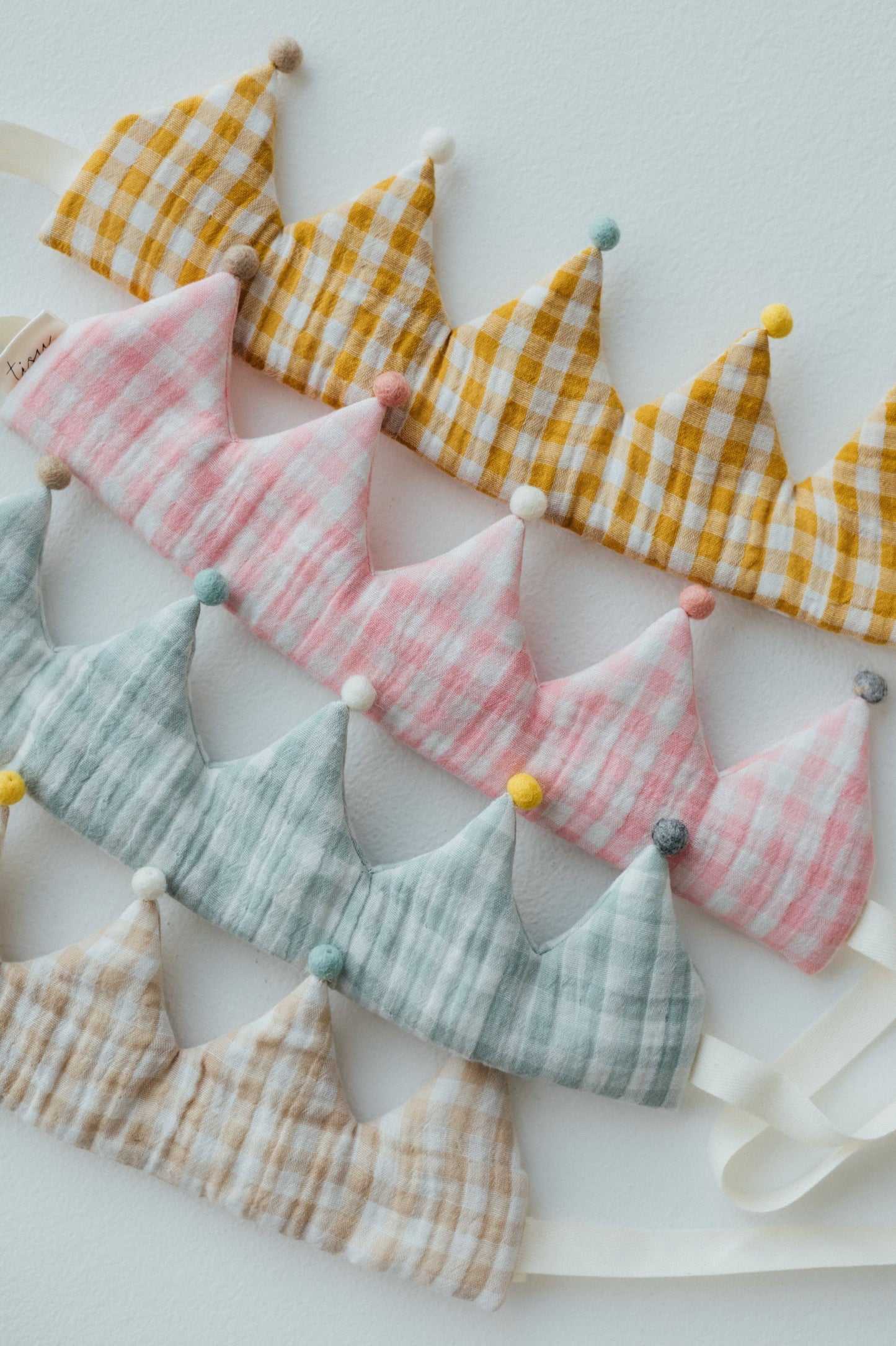 TISU children's crown, Gingham collection: Pink Gingham