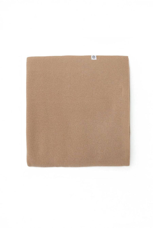 Wool Baby / Children's Knitted Blanket - Merino Wool - Biscotti: 70 x 95cm