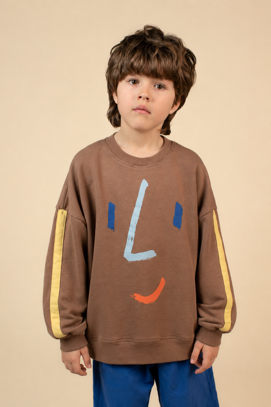 FACE SWEATSHIRT BROWN