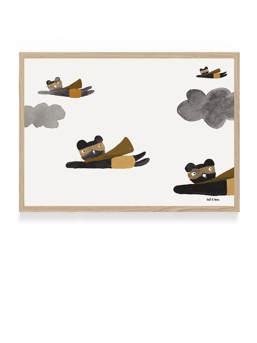 Ted & Tone Superheroes Poster A3