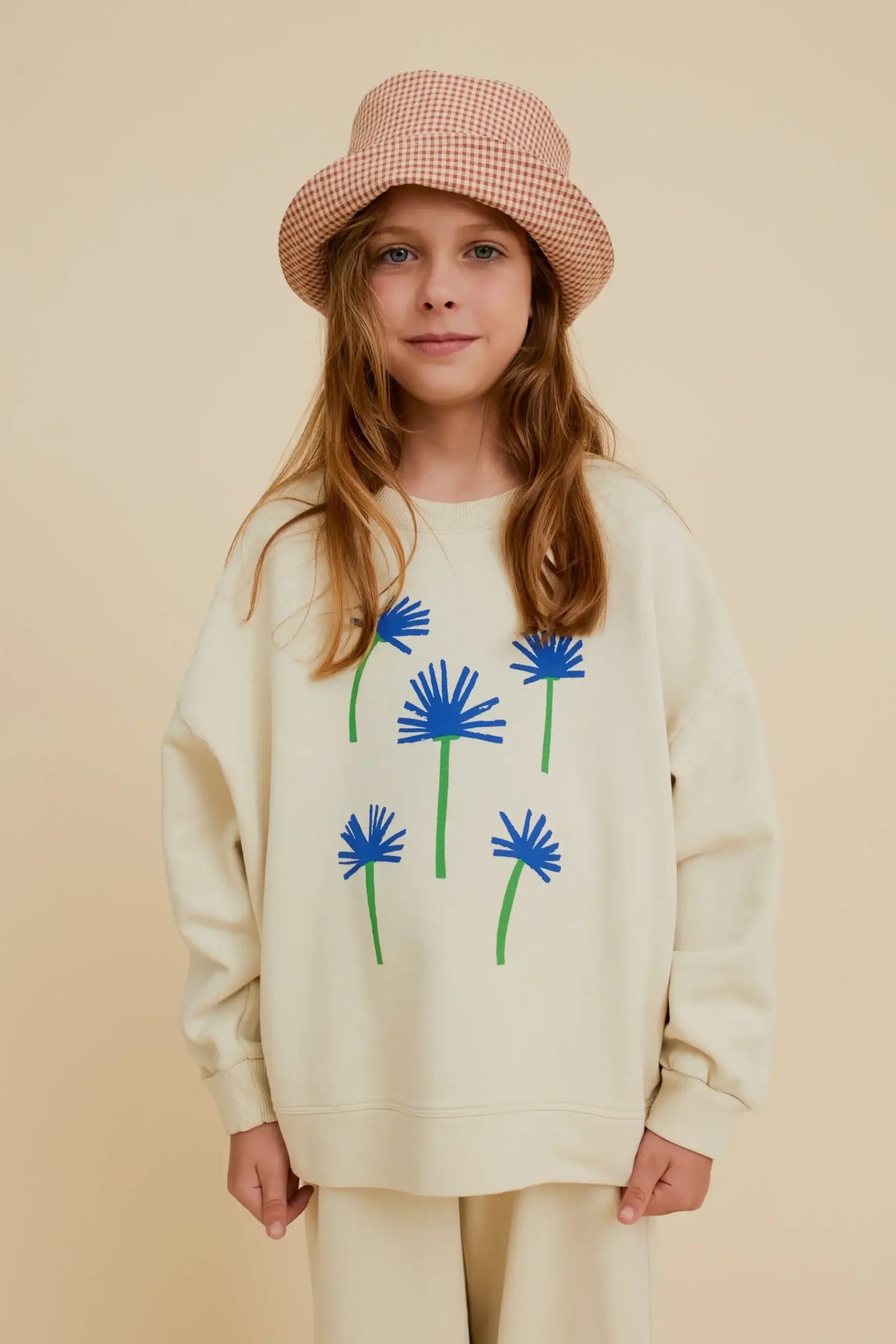 ORGANIC COTTON CORNFLOWER SWEATSHIRT: Pink / 100% Organic Cotton / 5-6 Y