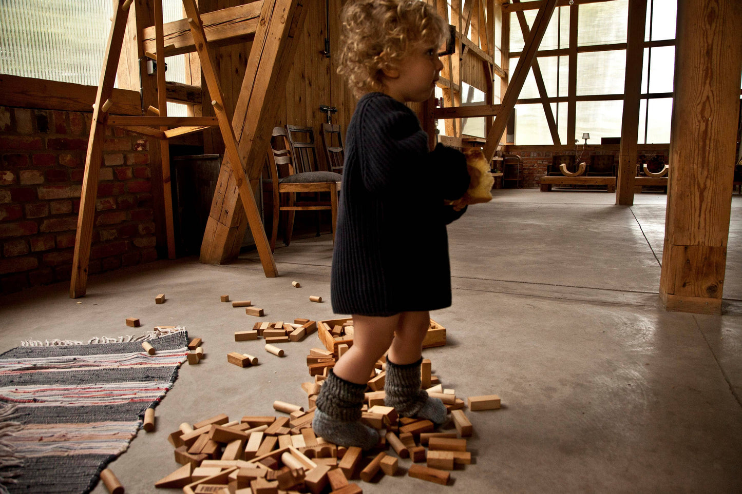 Natural blocks in tray - 30 pcs