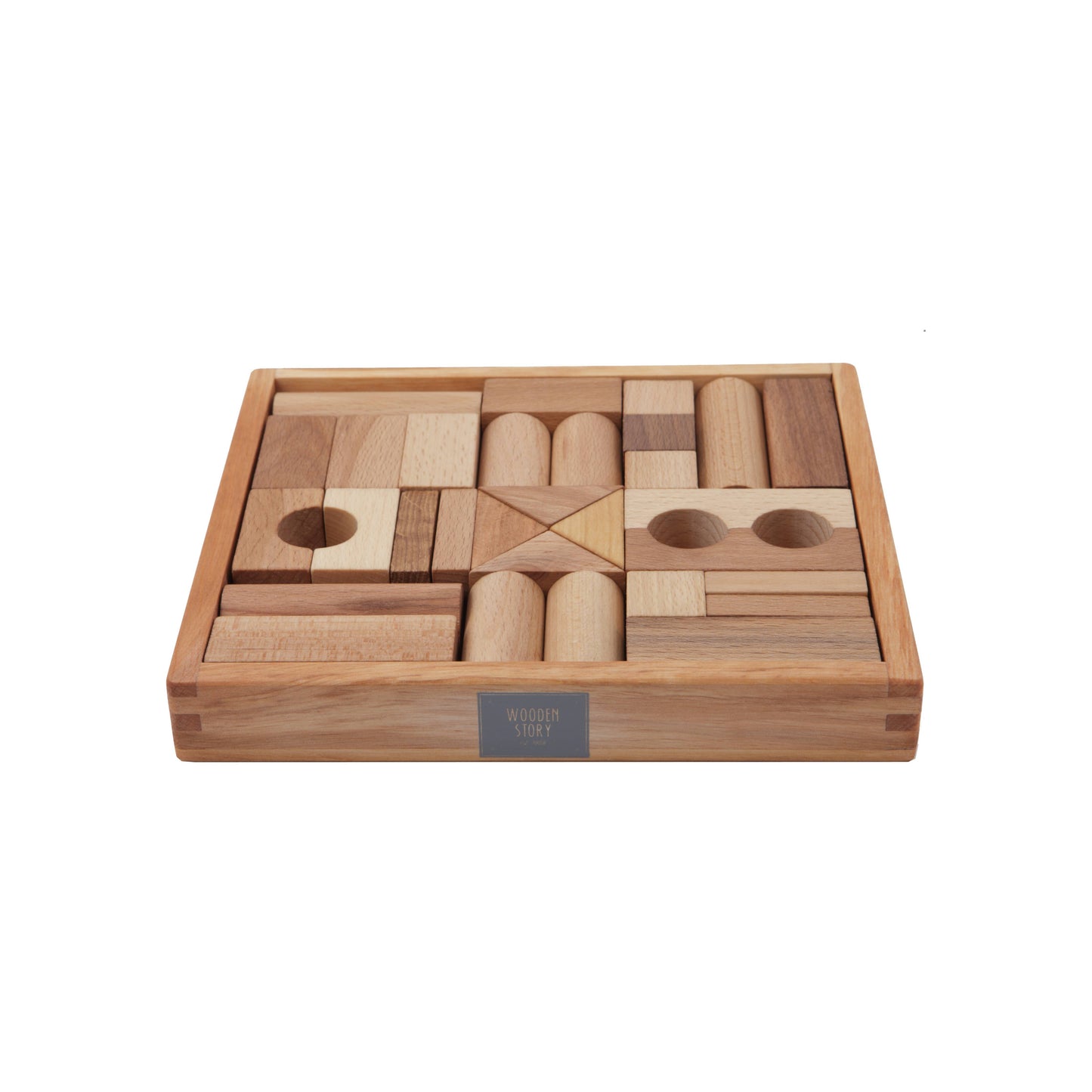 Natural blocks in tray - 30 pcs
