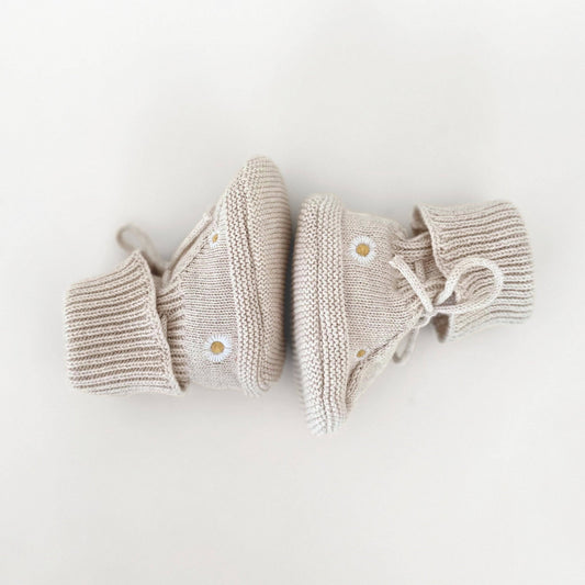 BOOTIES - Daisy Bloom: 0-3 months
