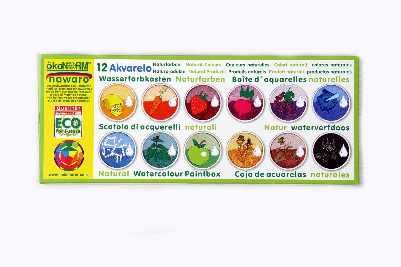 Nawaro Paint Box, Tin Case With Color Tablets Ø30MM