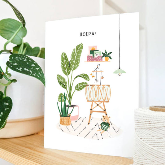 Hooray New Baby Greeting Card: English