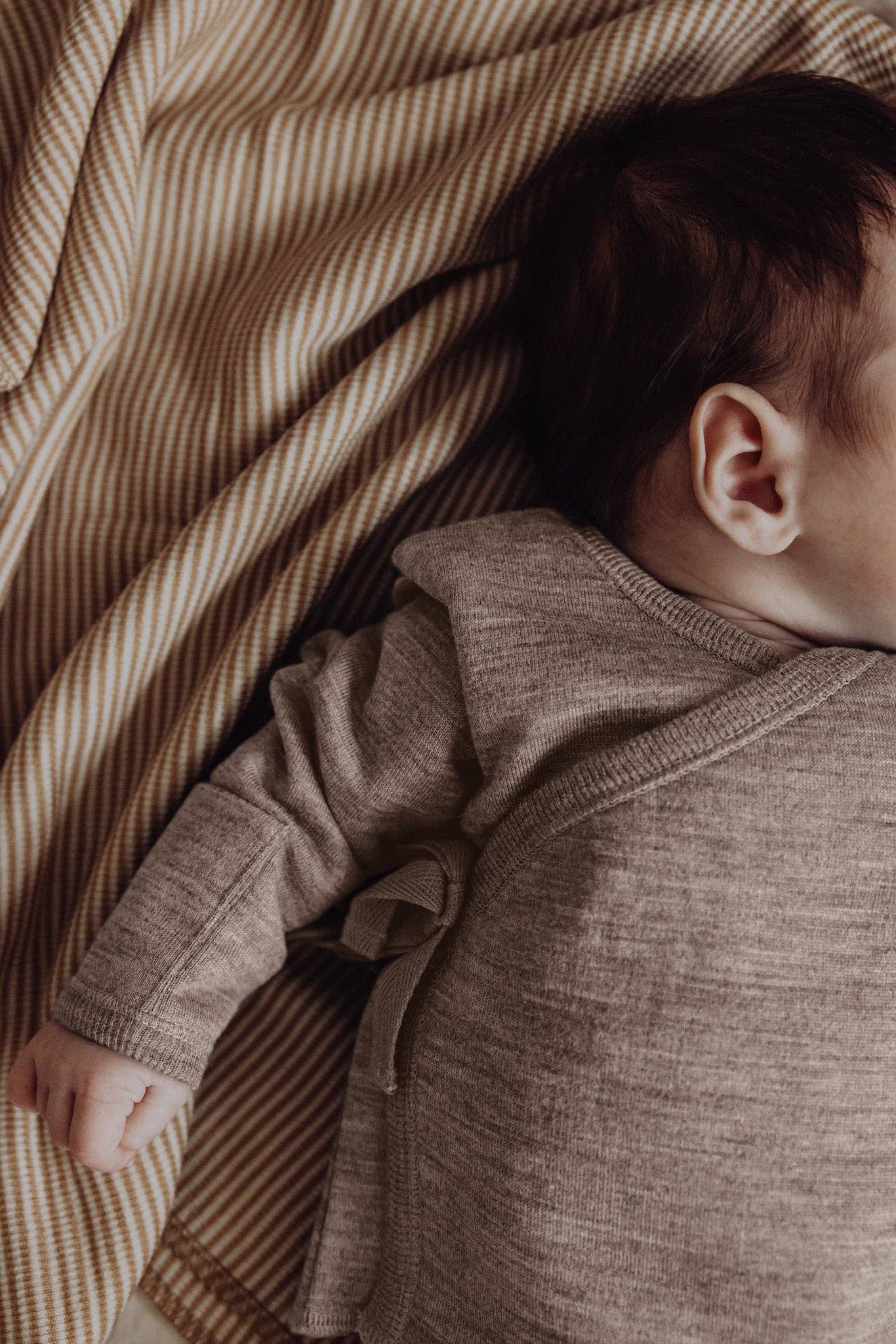 Wool Fleece Cardigan - Sand: 3-6 months