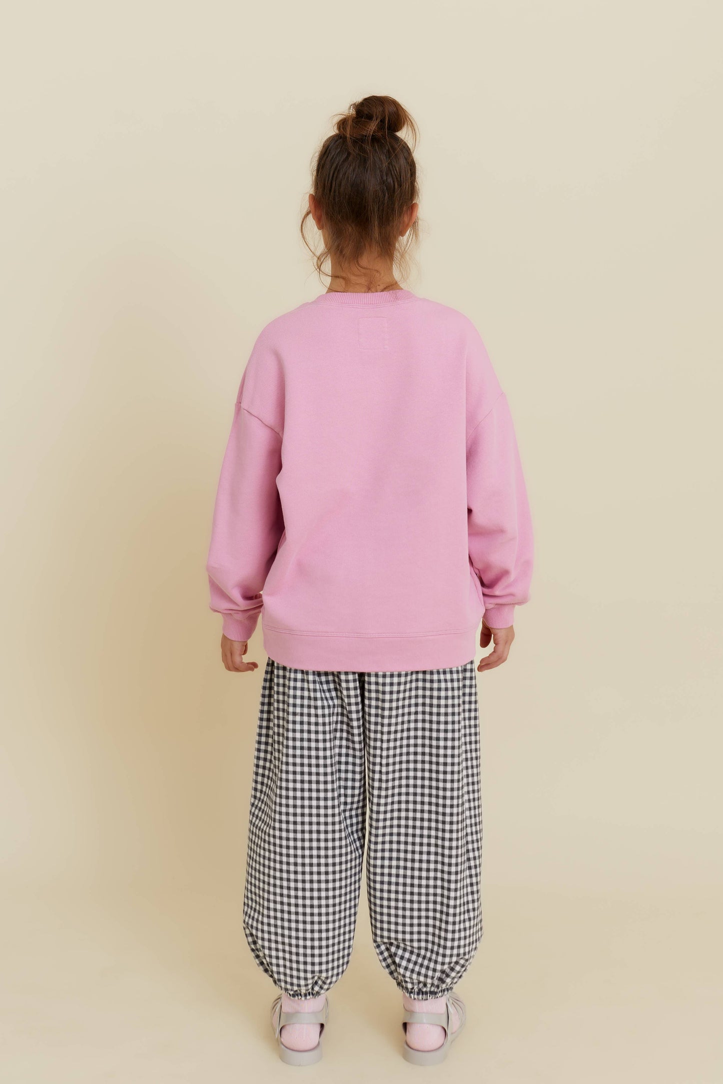 CHECKERED BALLOON PANTS: Green / 100% cotton / 5-6 Y