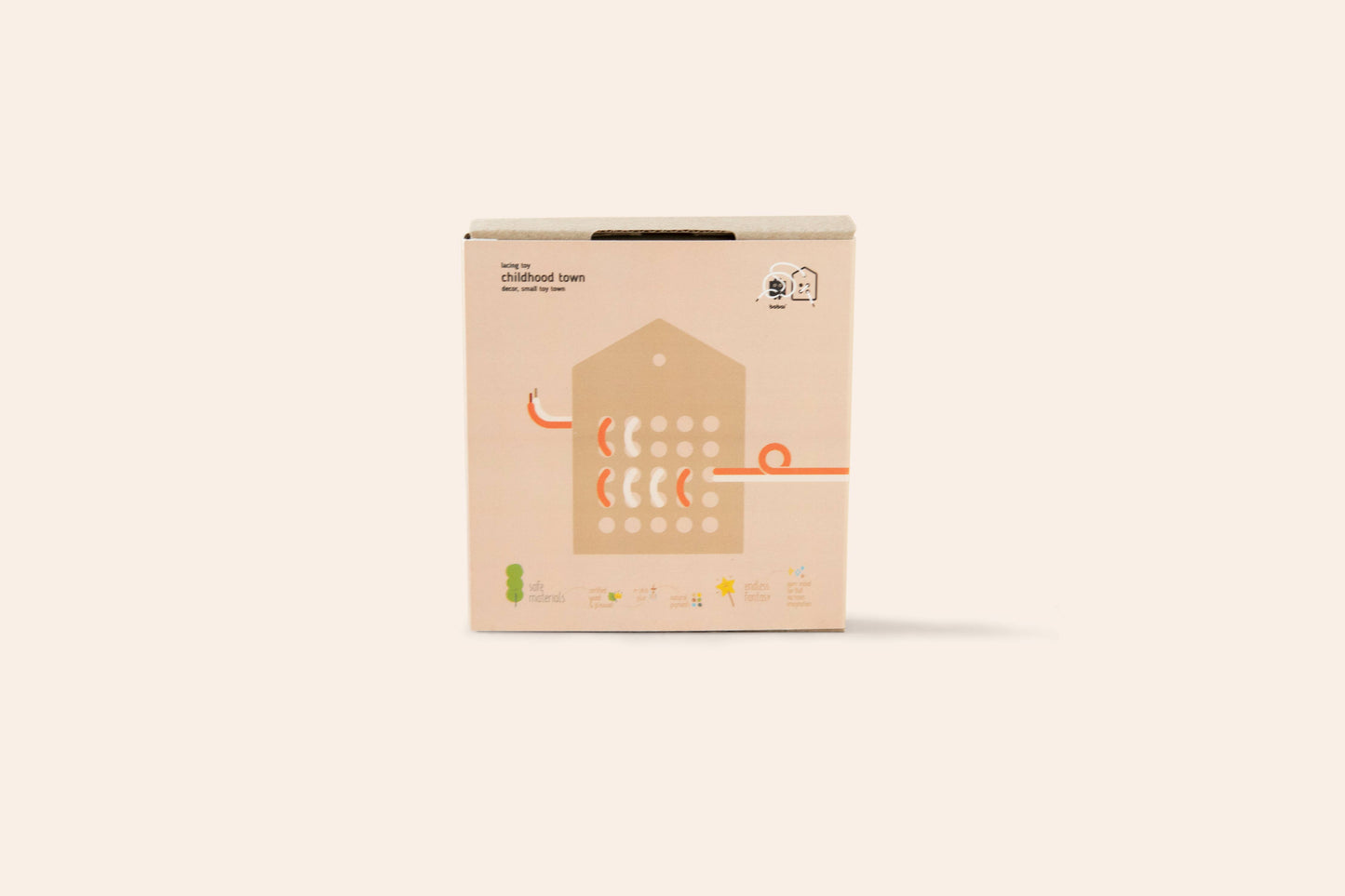 Lacing Wooden Toy. House natural