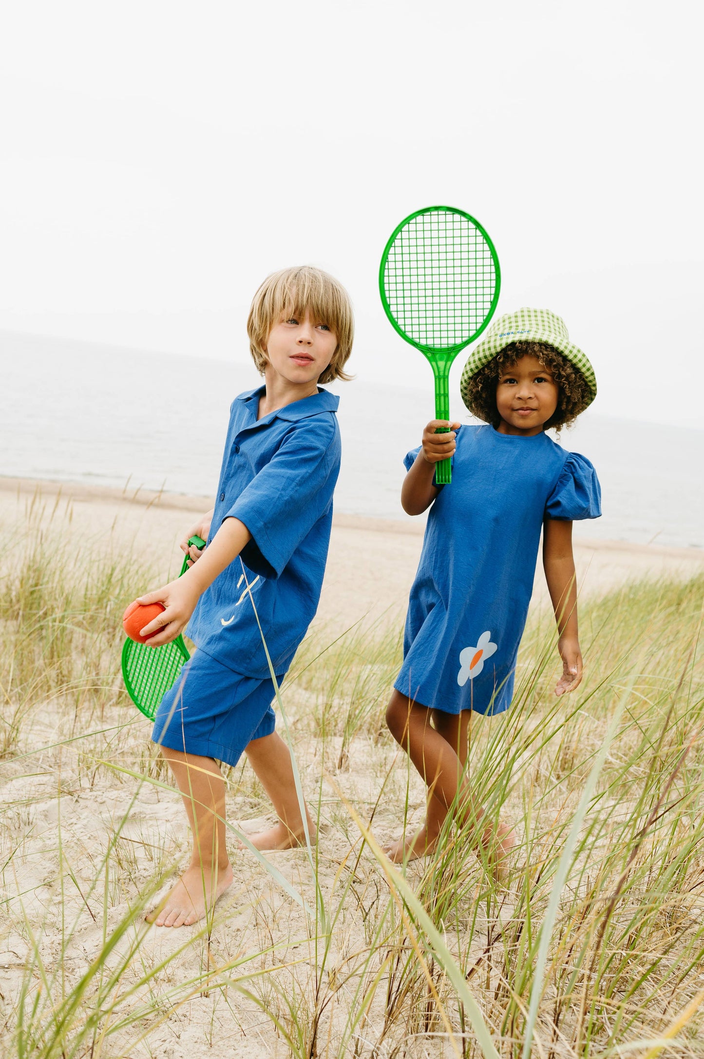 WASHED COTTON SHORTS: Blue / 3-4 Y