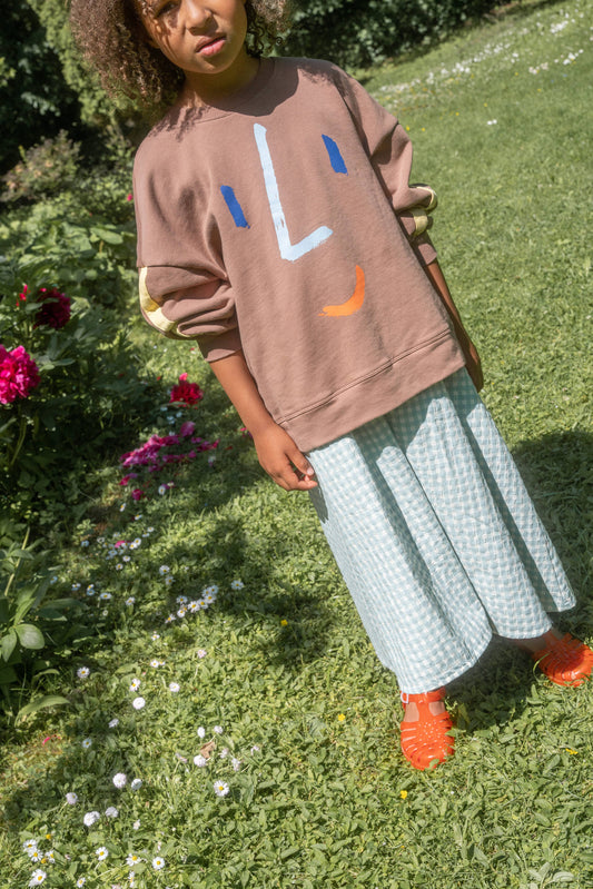 FACE SWEATSHIRT: Brown / 1-2Y