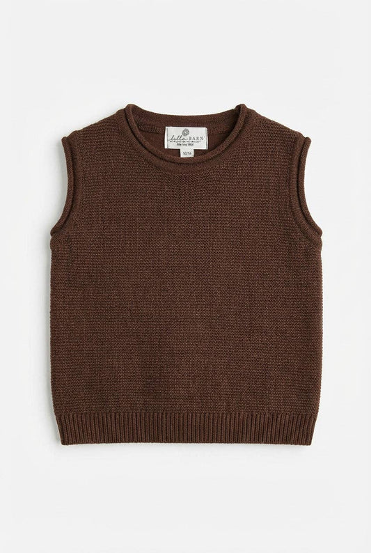 MERINO WOOL KNITTED BABY VEST
- CAROB: 50/56