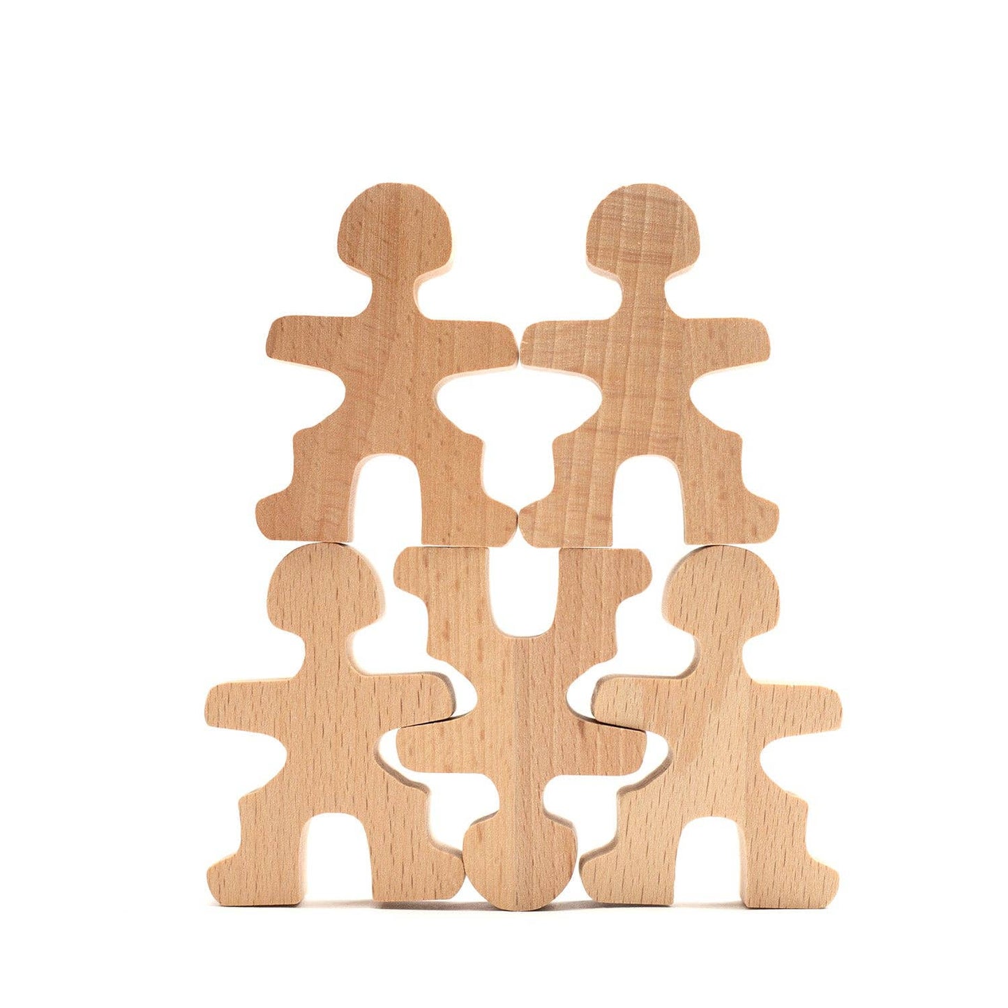 Wooden toys - Stack of Dolls/Acrobats - Montessori - Open-ended toys: 24 dolls / Rainbow