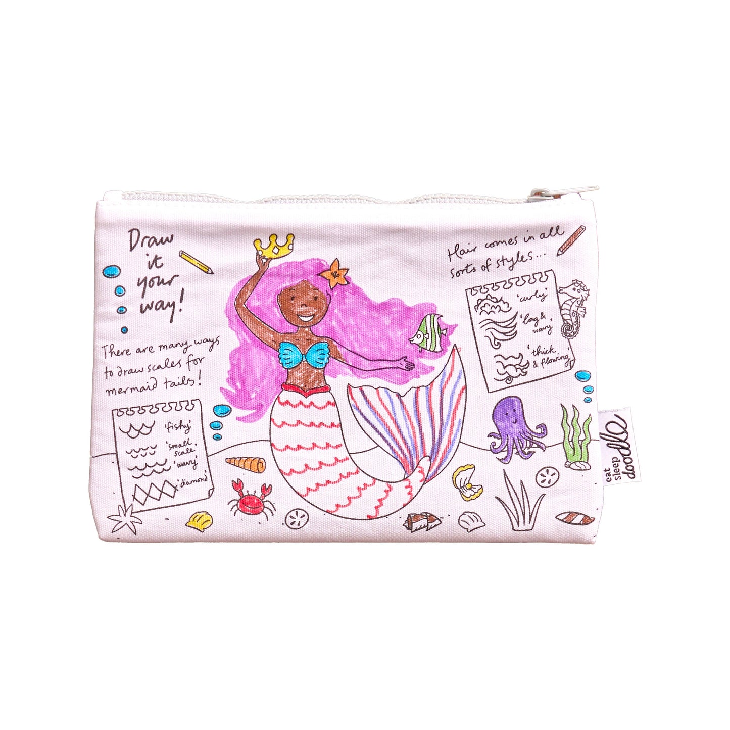 Mermaid Colour-In Pencil Case with Washable Pens
