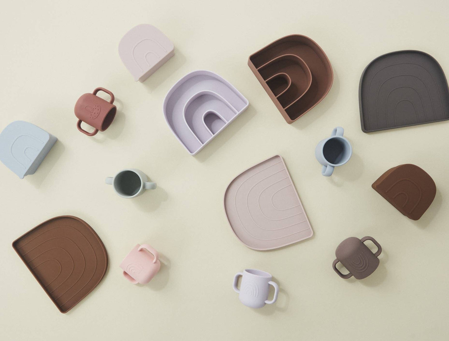 RAINBOW PLATE OYOY MINI - ROSE/FUDGE