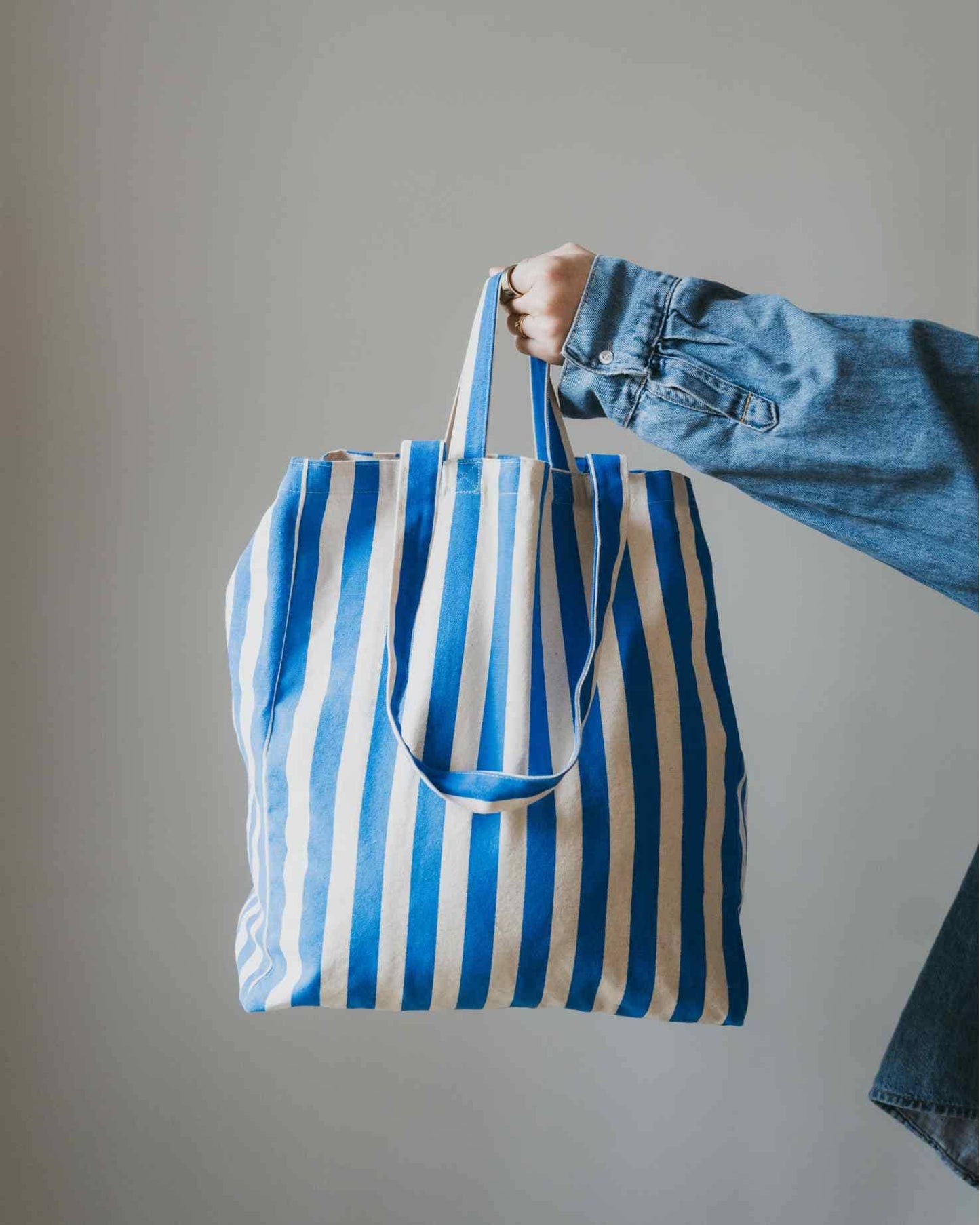 STRIPED GREEN TOTE BAG