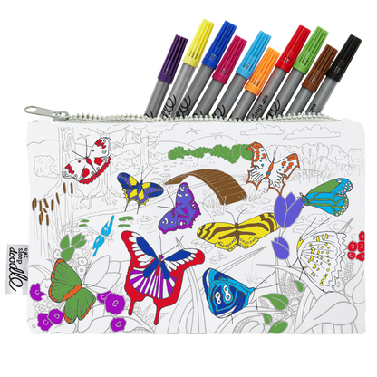 Butterfly Colour-In Pencil Case with Washable Pens