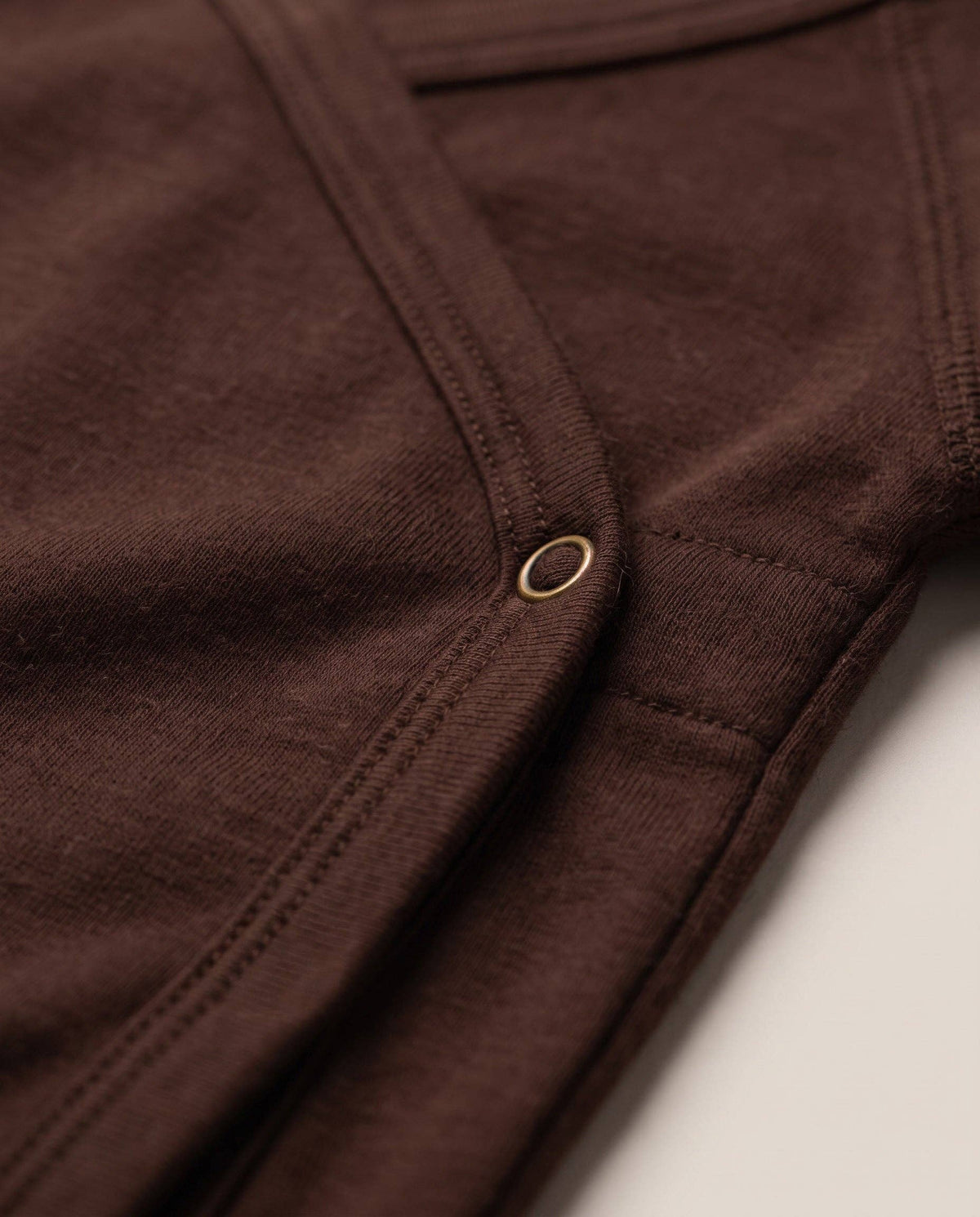 Long sleeve wool wrap bodysuit — Merino Wool - Chocolate fondant: 56