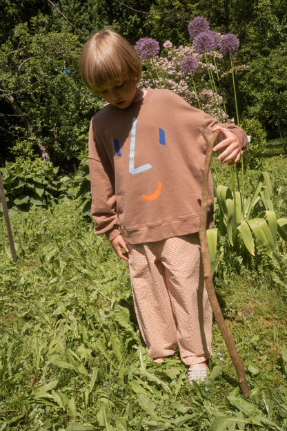 FACE SWEATSHIRT: Brown / 1-2Y