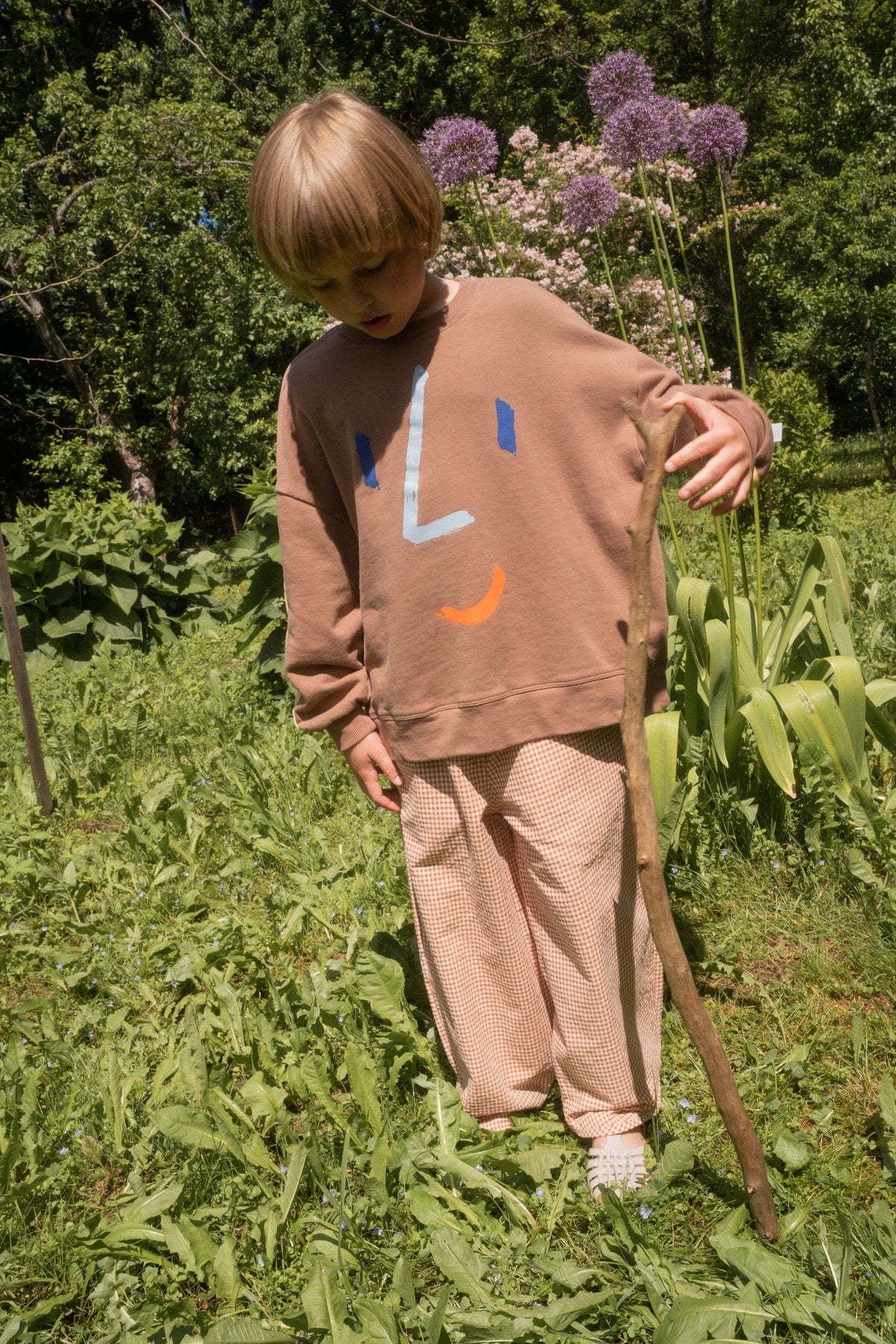 FACE SWEATSHIRT: Brown / 7-8Y
