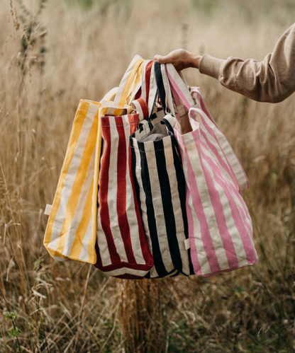 STRIPED GREEN TOTE BAG