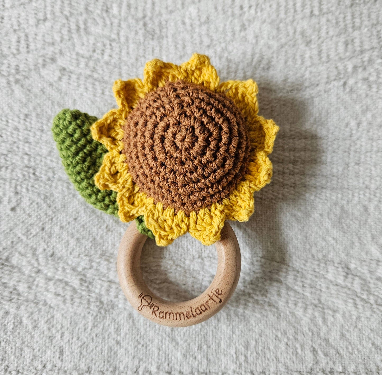 Handmade crochet rattle - Sunflower