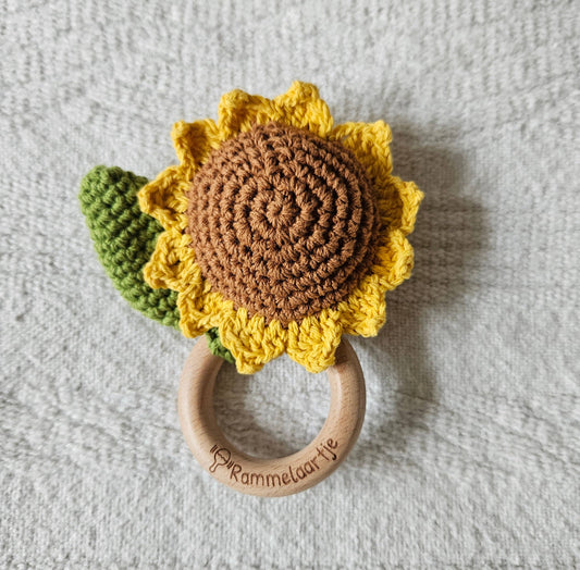 Handmade crochet rattle - Sunflower