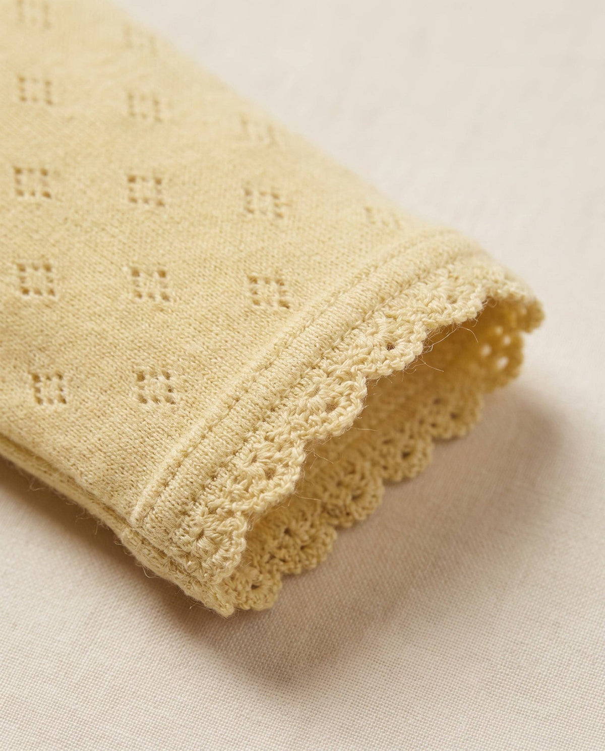 Wool box romper pointelle - merino wool - Dusty Yellow: 68