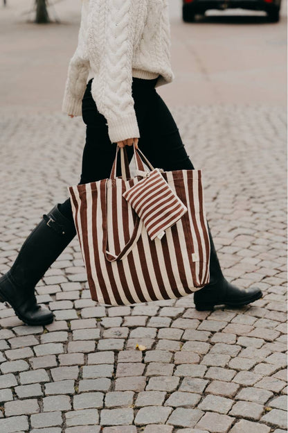 STRIPED GREEN TOTE BAG