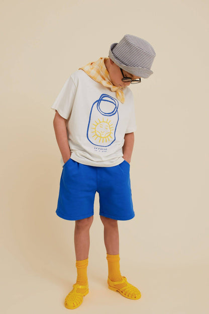 ORGANIC COTTON OVERSIZED BLUE SWEATSHORTS