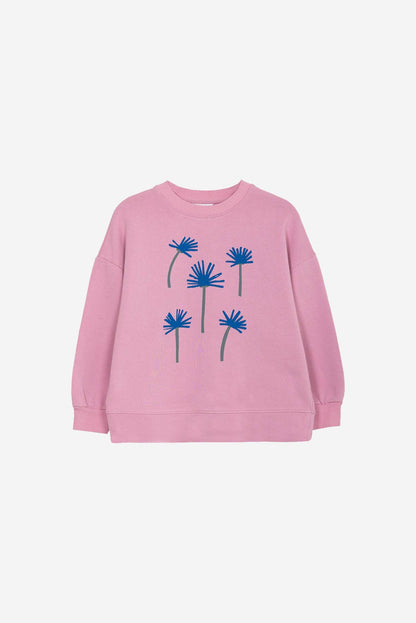 ORGANIC COTTON CORNFLOWER SWEATSHIRT: Pink / 100% Organic Cotton / 5-6 Y