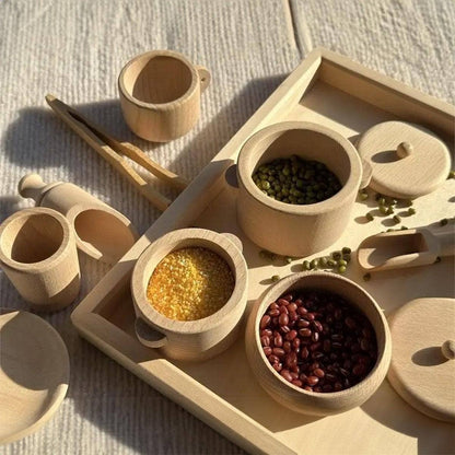 Wooden toys - Cooking set/dining set - Montessori - Open ended toys