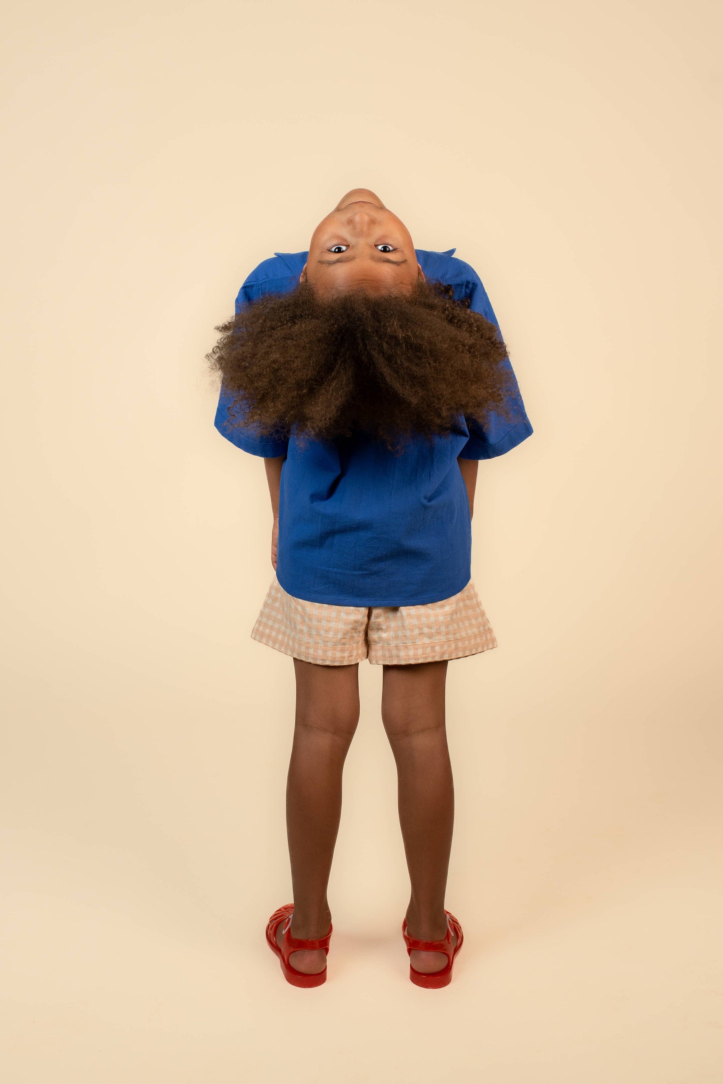 WASHED COTTON TOP: Blue / 1-2 Y